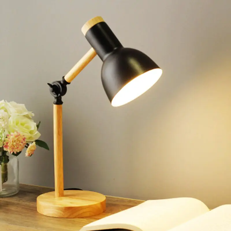NordikLumi - Lampe de Bureau en Bois avec Éclairage LED