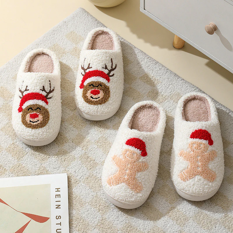 Chaleur Douillette - Chaussons en coton mignons de Noël pour couples – Image 4