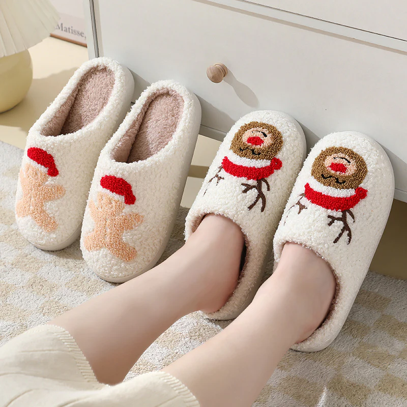Chaleur Douillette - Chaussons en coton mignons de Noël pour couples – Image 2