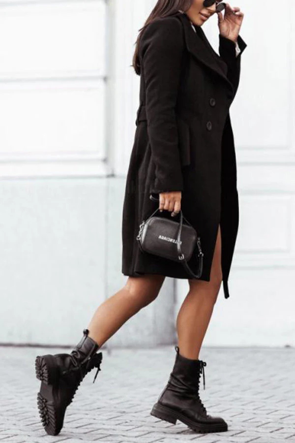 LuxeMode - Manteau d'hiver khaki avec ceinture et style élégant – Image 8