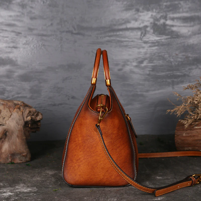 TotemCuir - Sac à Main en Cuir Véritable Embossé, Style Rétro Élégant – Image 3