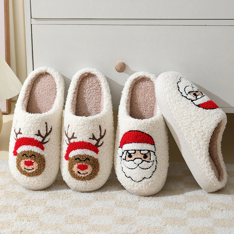 Chaleur Douillette - Chaussons en coton mignons de Noël pour couples