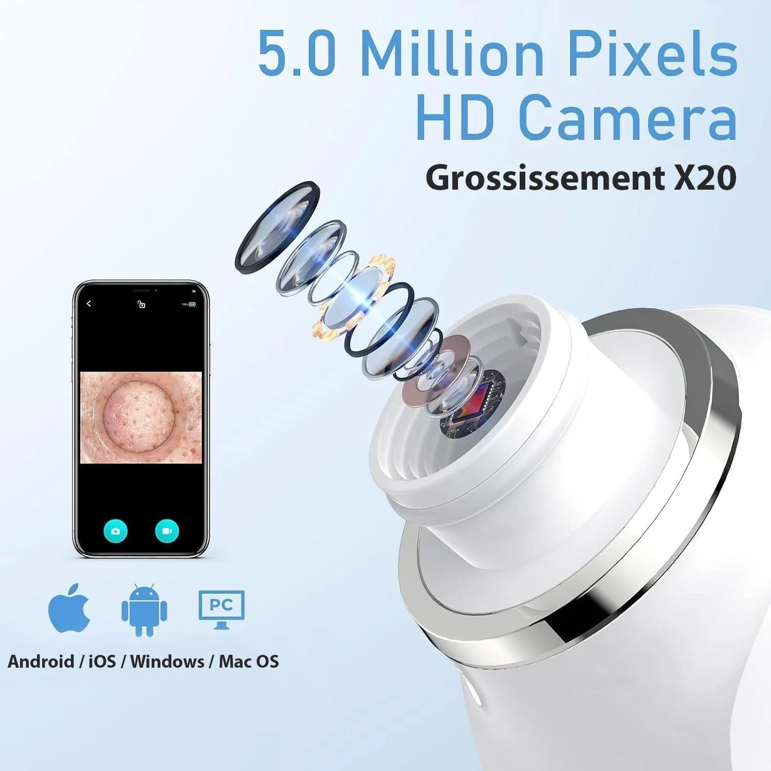 Aspirateur Point Noir avec Camera - Extracteur de Comédons & Nettoyeur de Pores Professionnel – Image 3