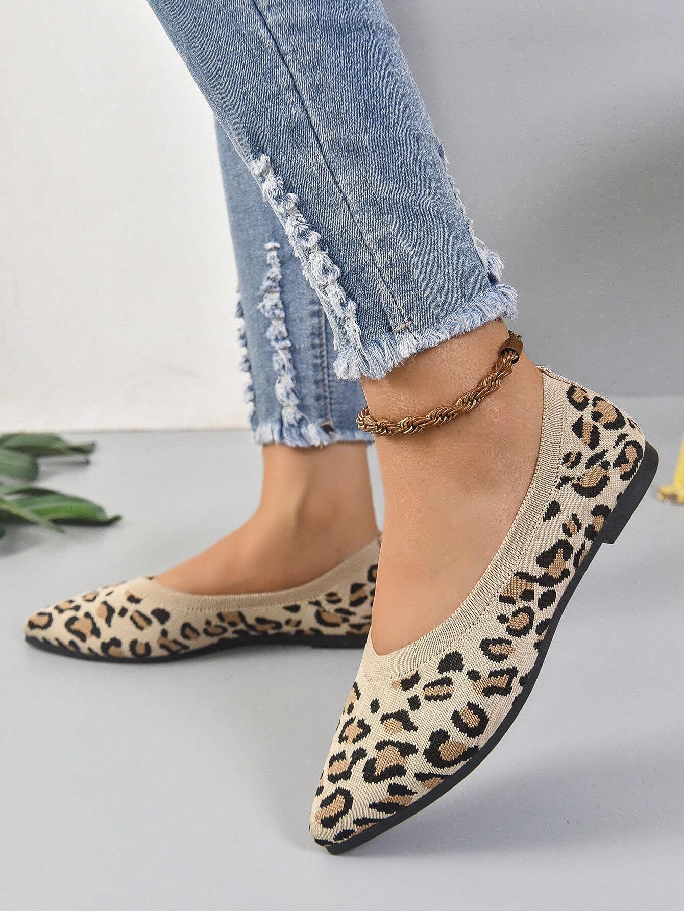 Chaussures à Motif Léopard en Tricot – Image 2