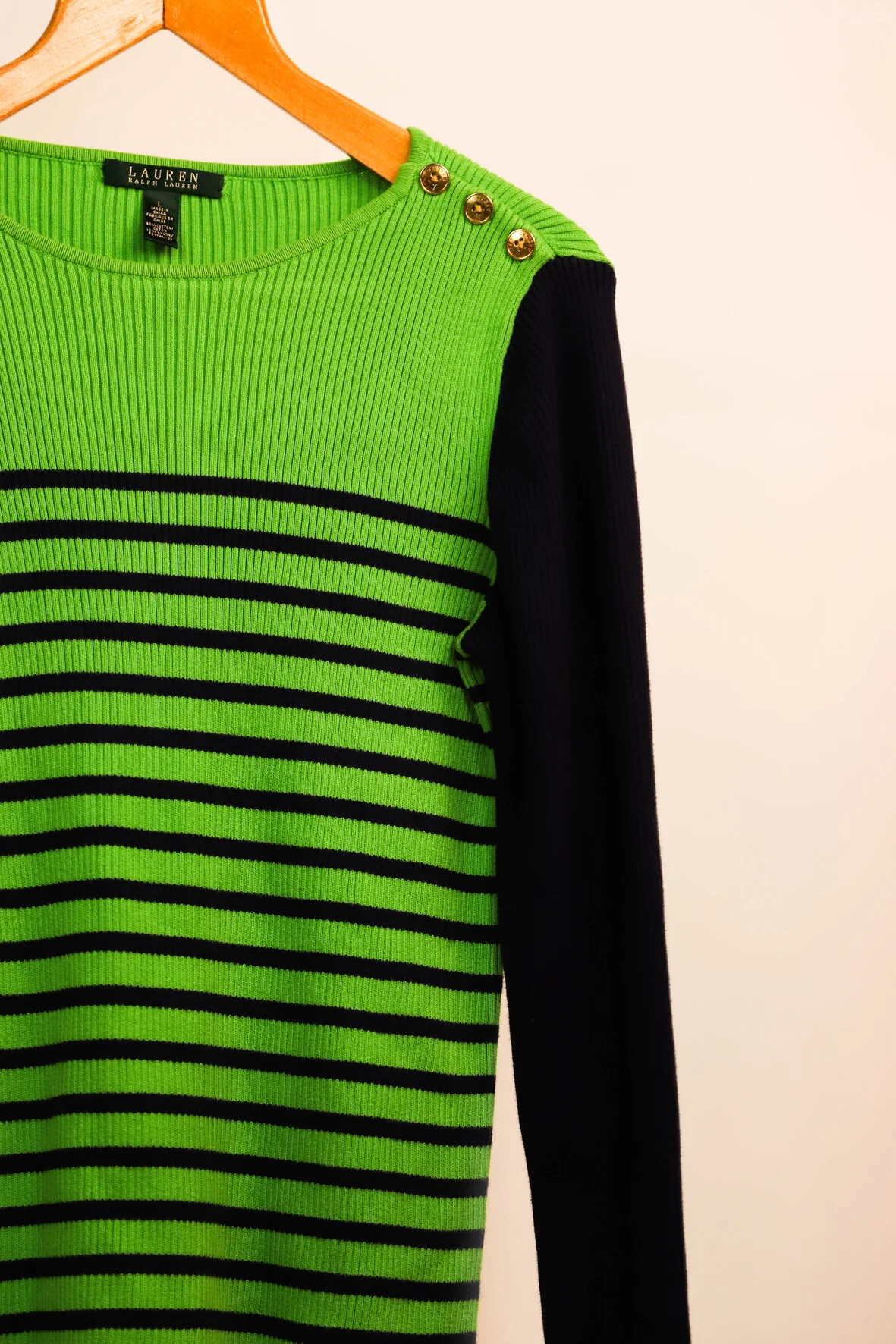 Pull vert et bleu Ralph Lauren Taille L – Image 5