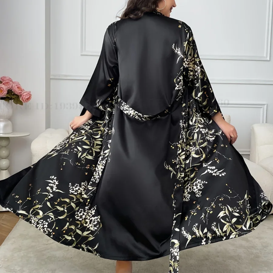 Peignoir Femme Soie glacée petite et grande taille – Image 2