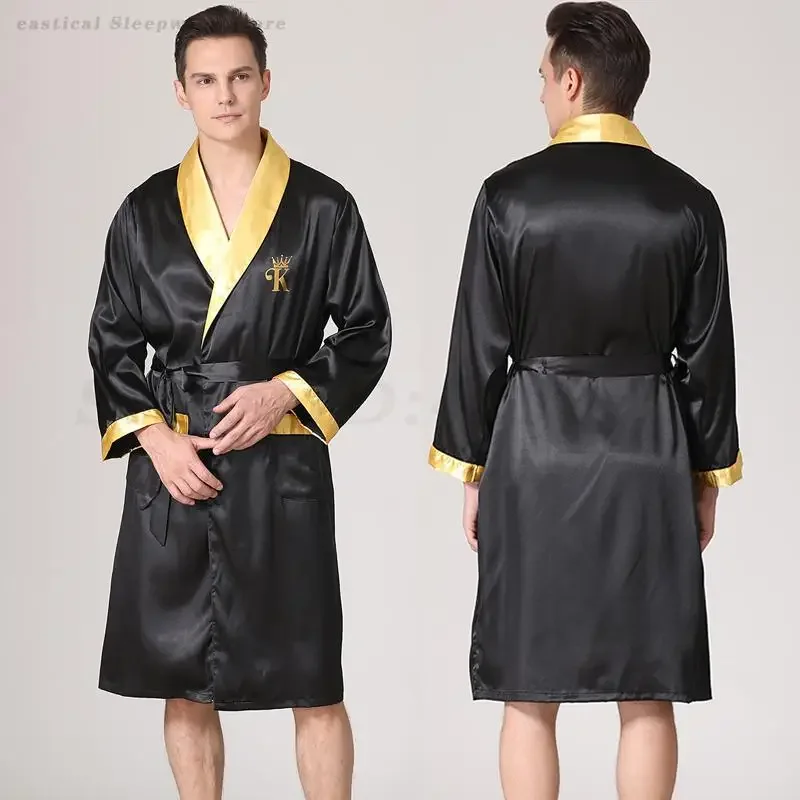 Peignoir Court Homme Satin Polyester – Image 6