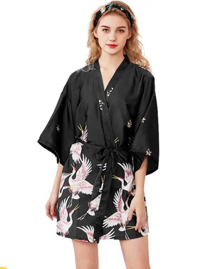 Peignoir court Femme Satin imitation Soie – Image 9