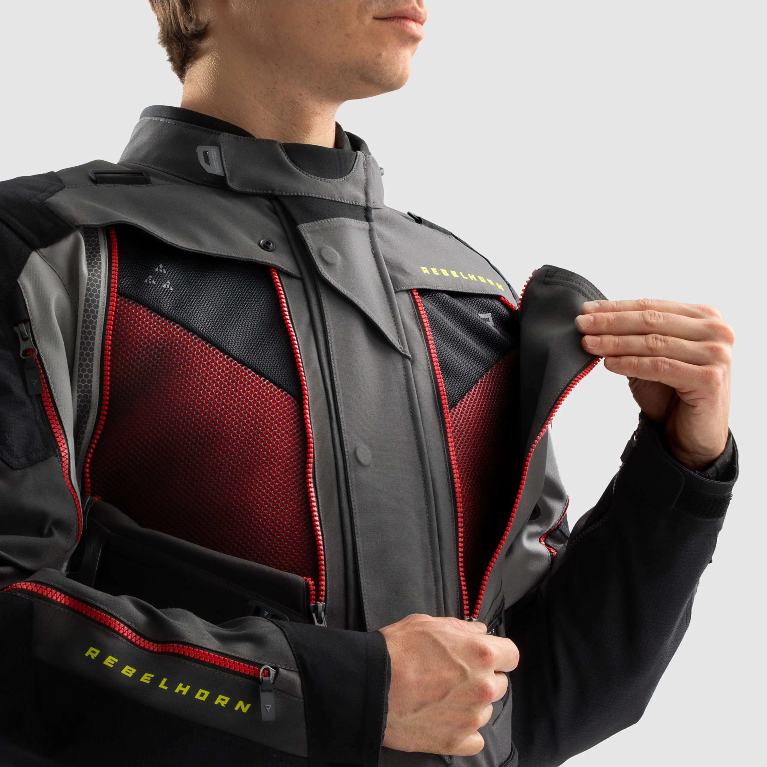 Rebelhorn Hardy 3.0 Anthracite/Grey/Yellow Veste Textile – Image 5