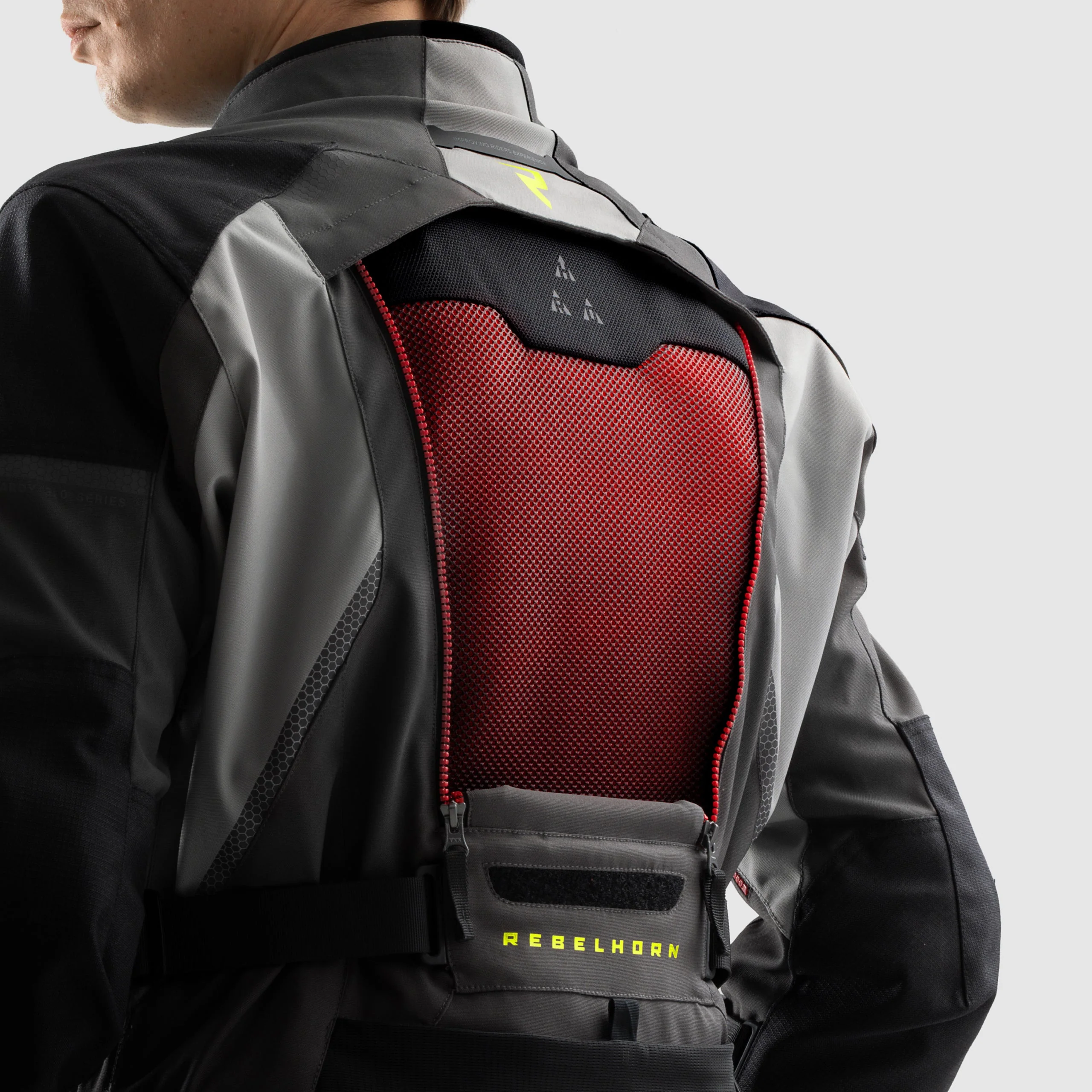 Rebelhorn Hardy 3.0 Anthracite/Grey/Yellow Veste Textile – Image 6
