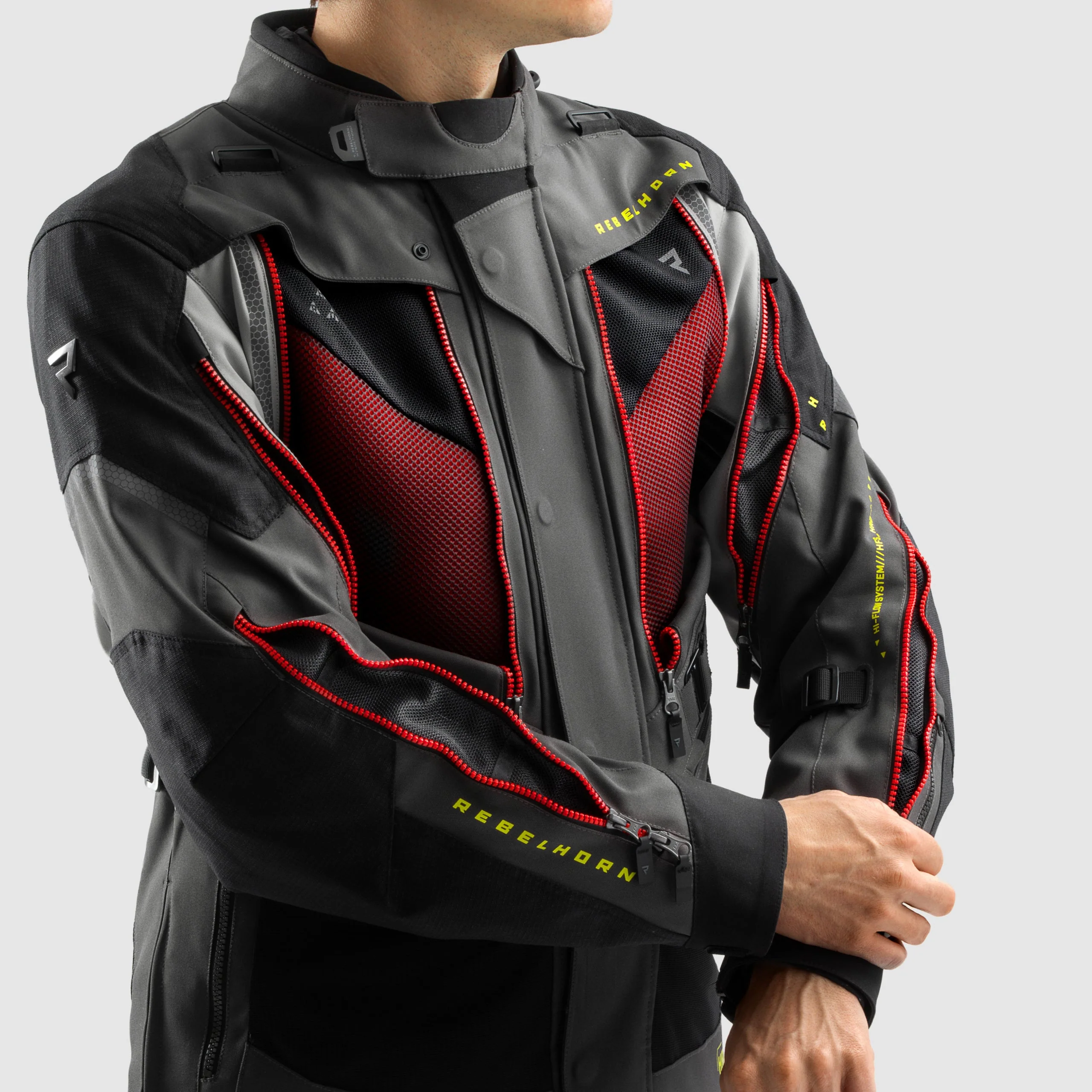 Rebelhorn Hardy 3.0 Anthracite/Grey/Yellow Veste Textile – Image 7