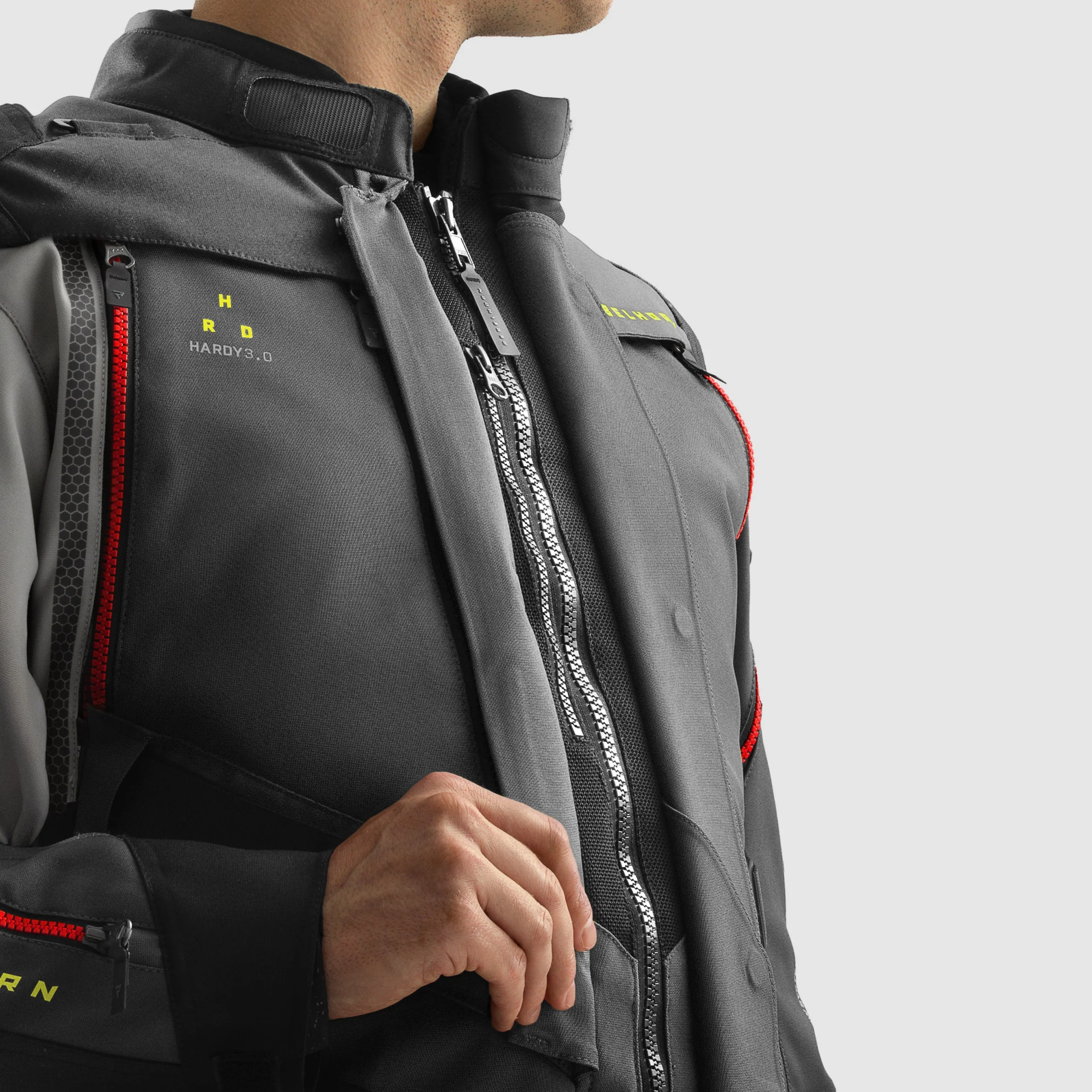 Rebelhorn Hardy 3.0 Anthracite/Grey/Yellow Veste Textile – Image 8