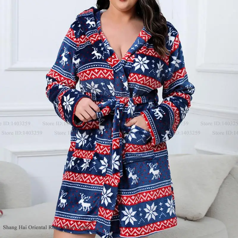 Peignoir Femme Noël Flanelle Grande taille