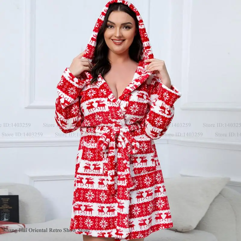 Peignoir Femme Noël Flanelle Grande taille – Image 2