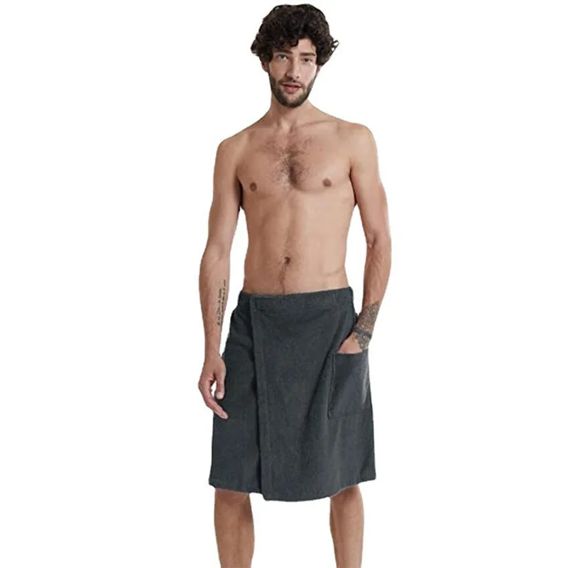 Serviette de Bain Homme en tissu polaire avec poche – Image 2
