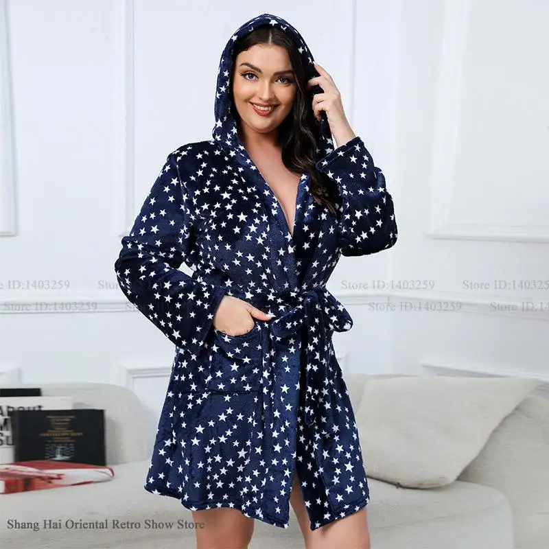 Peignoir Femme Noël Flanelle Grande taille – Image 3