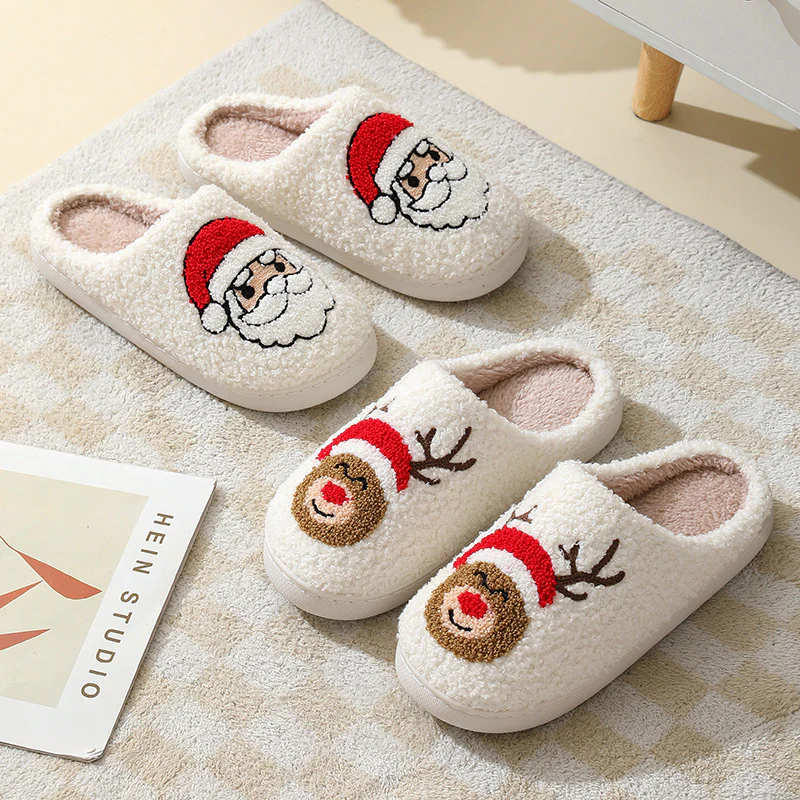Chaleur Douillette - Chaussons en coton mignons de Noël pour couples – Image 5
