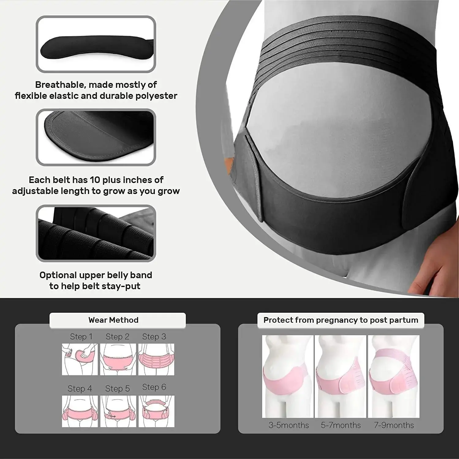 Ceinture de Soutien Abdominale MaterniFacile - Confort et Soulagement pour Maternité et Post-Chirurgie – Image 3