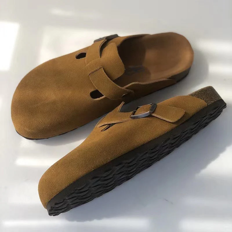 LuxeMode - Sandales en cuir unisexes Boston alliant confort et style
